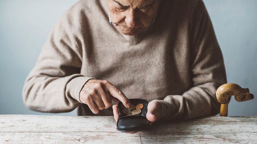 40 Elderly man with little money