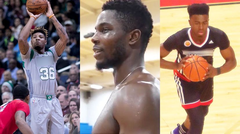 Marcus Smart, Semi Ojeleye, Jaylen Brown