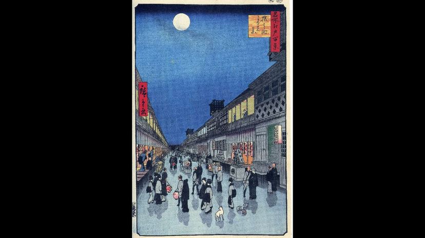 35 Hiroshige_Night_View_of_Saruwaka-machi