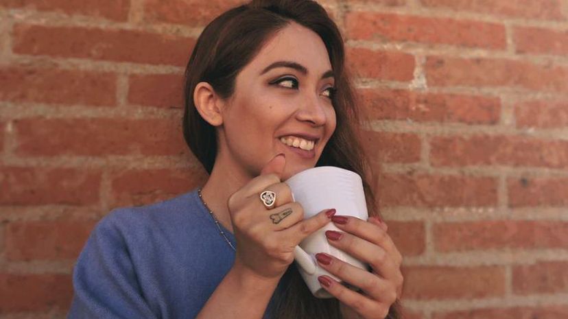 Woman drinking coffee