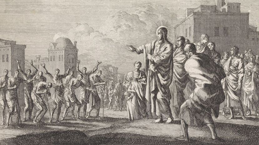 Jesus sends ten lepers to priests