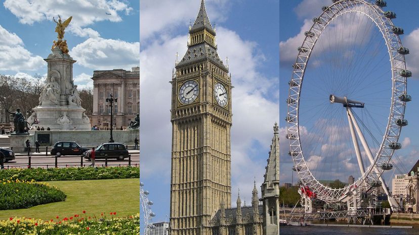 Buckingham Palace, Big Ben and London Eye - London