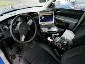 Dodge Charger police car interior
