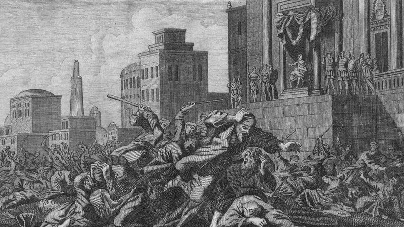 Pilate, soliders beat protestors