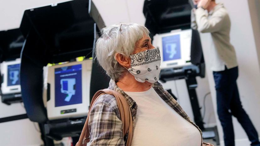 voter with face mask