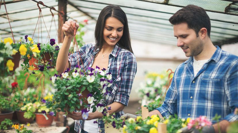 couple inside greenhouse