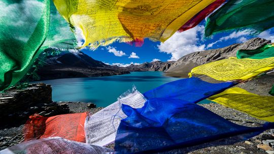 Colorful Tibetan Prayer Flags Aim to Convey Blessings Through the Wind