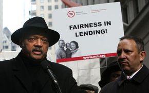 The Rev. Jesse Jackson and National Urban League President and CEO Mark Morial at a mortgage reform rally