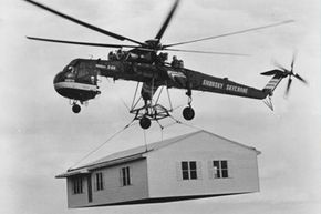 Prefab homes are usually constructed on site, but some, like this home from 1970, are entirely prebuilt and moved from the factory to their potentially permanent residence by truck (or, in this case, Sikorsky Skycrane).