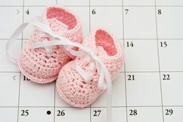 baby booties on calendar