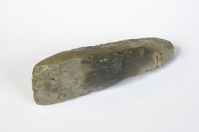 An example of a Stone Age axe head.