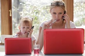 mother, daughter, cell phone