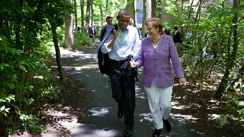 美国总统巴拉克•奥巴马(Barack Obama)德国总理安格拉•默克尔(Angela Merkel)”border=