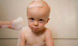 If your baby's cradle cap is bad enough for you to try a medicated shampoo, be sure you don't use an adult-strength formula.