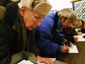 Iowans caucusing