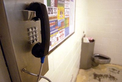 prison telephone in cell
