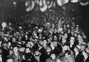 People in New York celebrate the ratification of the 21st Amendment ending Prohibition, Dec. 5, 1933