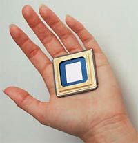 A DMD is small enough to fit in a person's hand.
