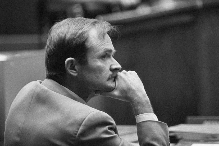 Randy Kraft, who may have killed as many as 65 people, listens to testimony in a preliminary hearing.