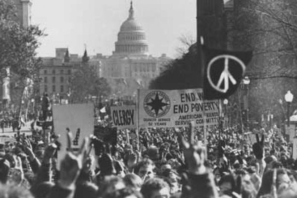 Crowd of protestors outdoors, united.