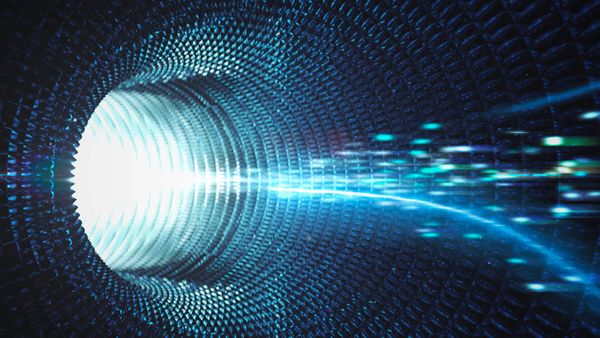 Close-up speed motion quantum in tunnel.