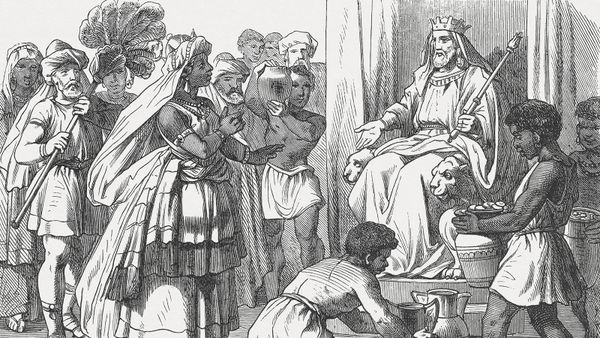 Queen of Sheba visits King Solomon
