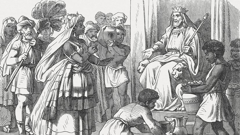 Queen of Sheba visits King Solomon