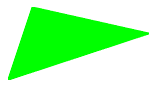 A simple triangular polygon. Each point of the triangle is a vertex.