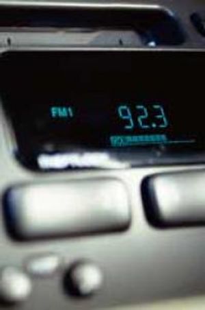 Car radio with FM station displayed