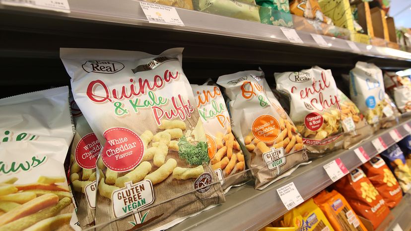 Bags of quinoa and kale puffs, Germany