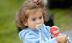 Pacifiers help keep young kids happy and quiet.