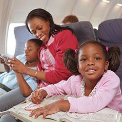 Pack along some books and things to color and you'll help keep the kids occupied on the plane.