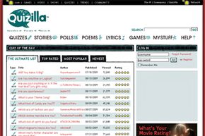 Quizilla home page