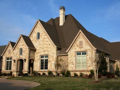 A new large house in suburbia.