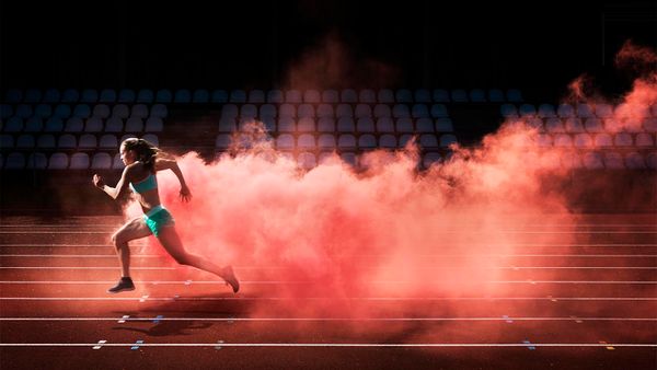 Young athlete competing in sport activity.