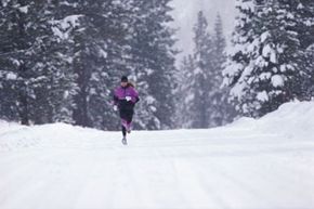 When you're running in this kind of weather, you should wear gloves and a hat to protect your skin from frostbite.