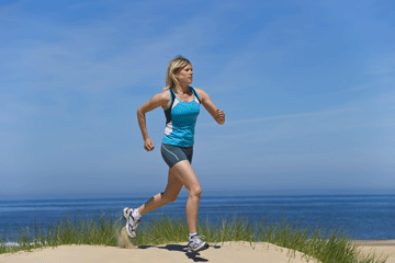 Jogging outdoors for a healthy lifestyle.