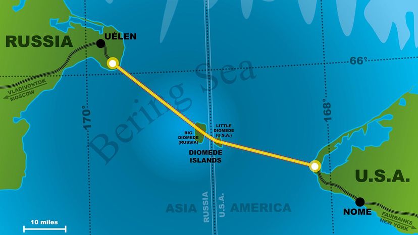 Distance From Alaska To Russia Across The Bering Strait Sale | head ...