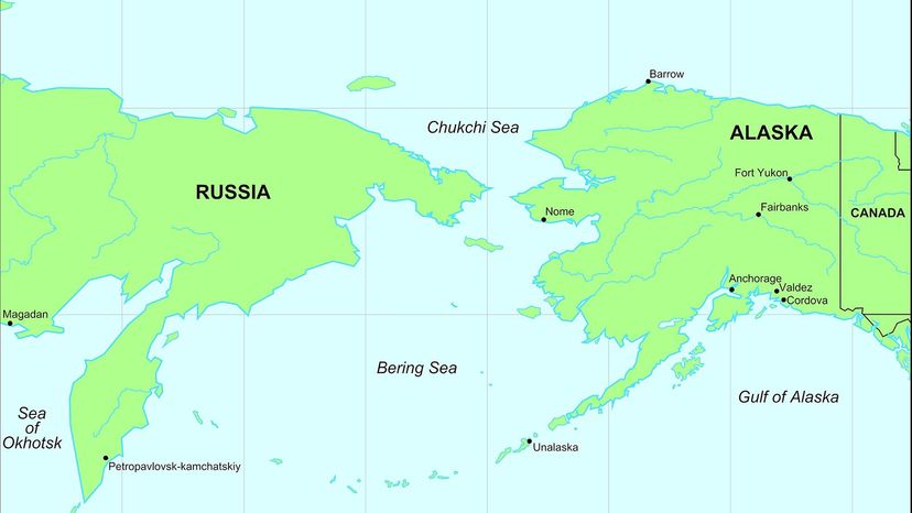 miles between alaska and russia
