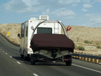 RV towing boat