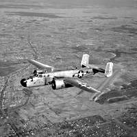 B-25 bomber's are equipped with radial engines.  See more pictures of radial engines.
