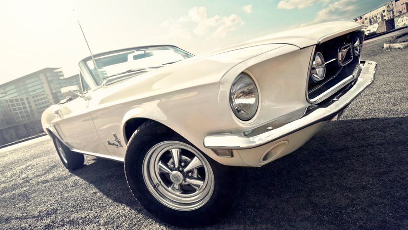 A classic Ford Mustang. 