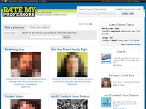 Ratemyprofessors.com home page. See more pictures of popular web sites.