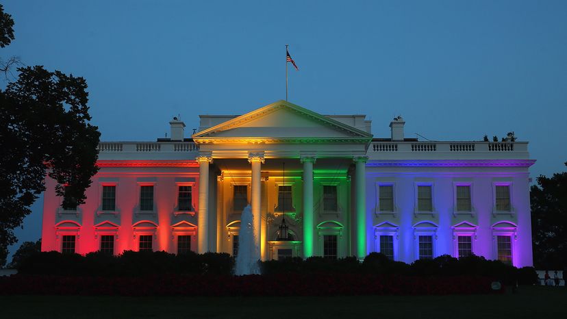 rainbow lit up White House