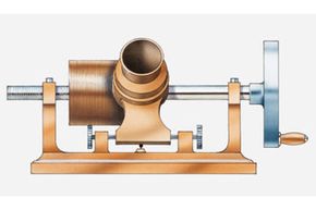 Illustration of Thomas Edison's 1877 phonograph