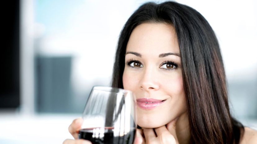 woman drinking wine