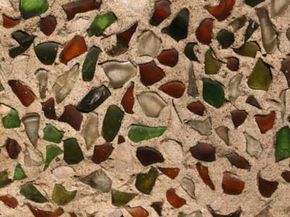 Recycled glass will add sparkle, texture and color to your collage.