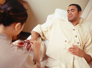 man at nail salon