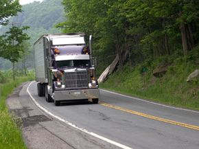 Northbound tractor trailer