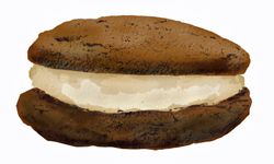This cookie sandwich is usually filled with fluffy marshmallows.